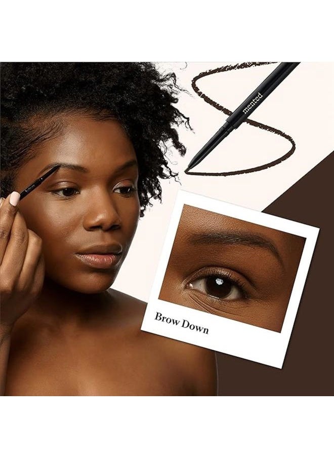 Waterproof Eyebrow Pen with Brush, Brow Pencil & Lash Spoolies for Eyelash Extensions, Eye Brow Pencils for Women, Eyelash Brush & Spoolie Combo, Eyebrow Makeup Tool Set, Brow Down (Deep Brown)