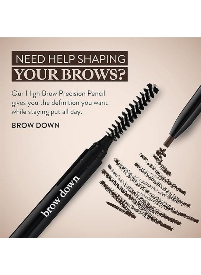 Waterproof Eyebrow Pen with Brush, Brow Pencil & Lash Spoolies for Eyelash Extensions, Eye Brow Pencils for Women, Eyelash Brush & Spoolie Combo, Eyebrow Makeup Tool Set, Brow Down (Deep Brown)