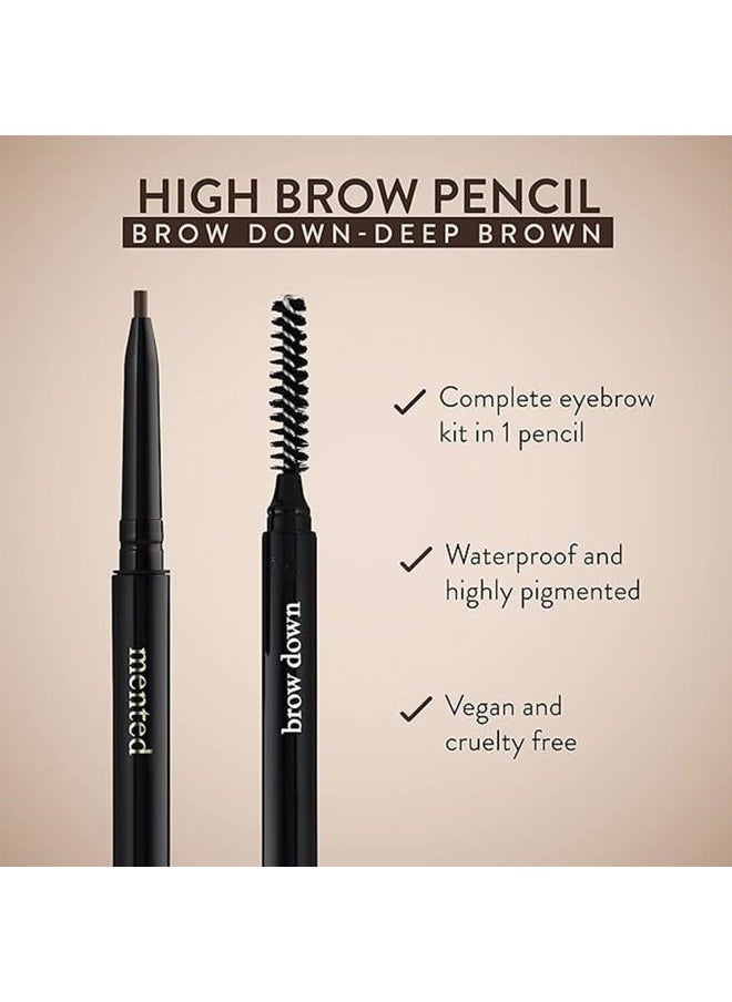 Waterproof Eyebrow Pen with Brush, Brow Pencil & Lash Spoolies for Eyelash Extensions, Eye Brow Pencils for Women, Eyelash Brush & Spoolie Combo, Eyebrow Makeup Tool Set, Brow Down (Deep Brown)