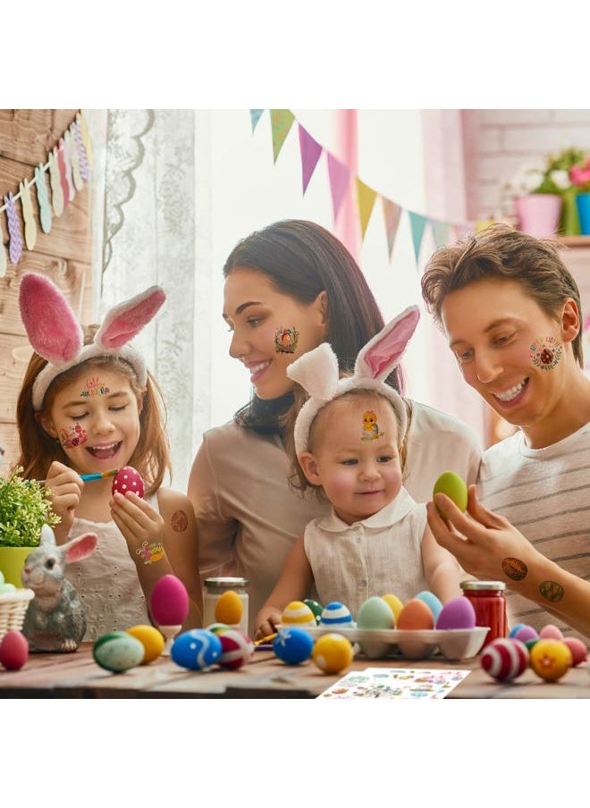 184 Pieces Easter Temporary Tattoos Stickers,12 Sheets Easter Egg Bunny Themed Tattoos Stickers,Fun Easter Basket Stuffers,Goodie Bag Fillers,Classroom Rewards