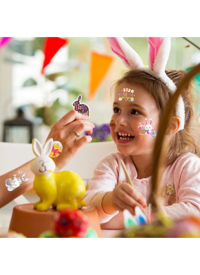 184 Pieces Easter Temporary Tattoos Stickers,12 Sheets Easter Egg Bunny Themed Tattoos Stickers,Fun Easter Basket Stuffers,Goodie Bag Fillers,Classroom Rewards