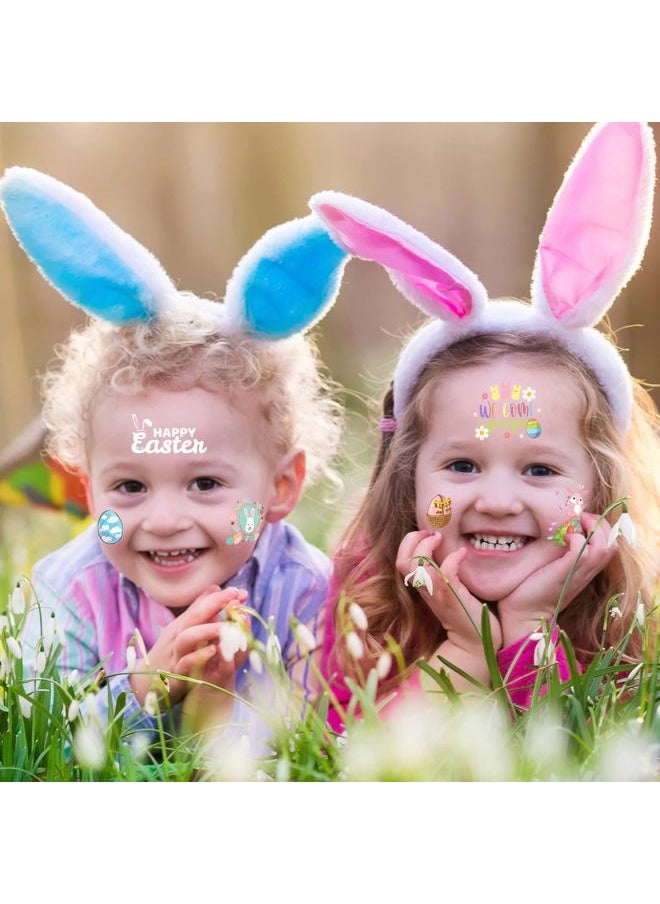 184 Pieces Easter Temporary Tattoos Stickers,12 Sheets Easter Egg Bunny Themed Tattoos Stickers,Fun Easter Basket Stuffers,Goodie Bag Fillers,Classroom Rewards