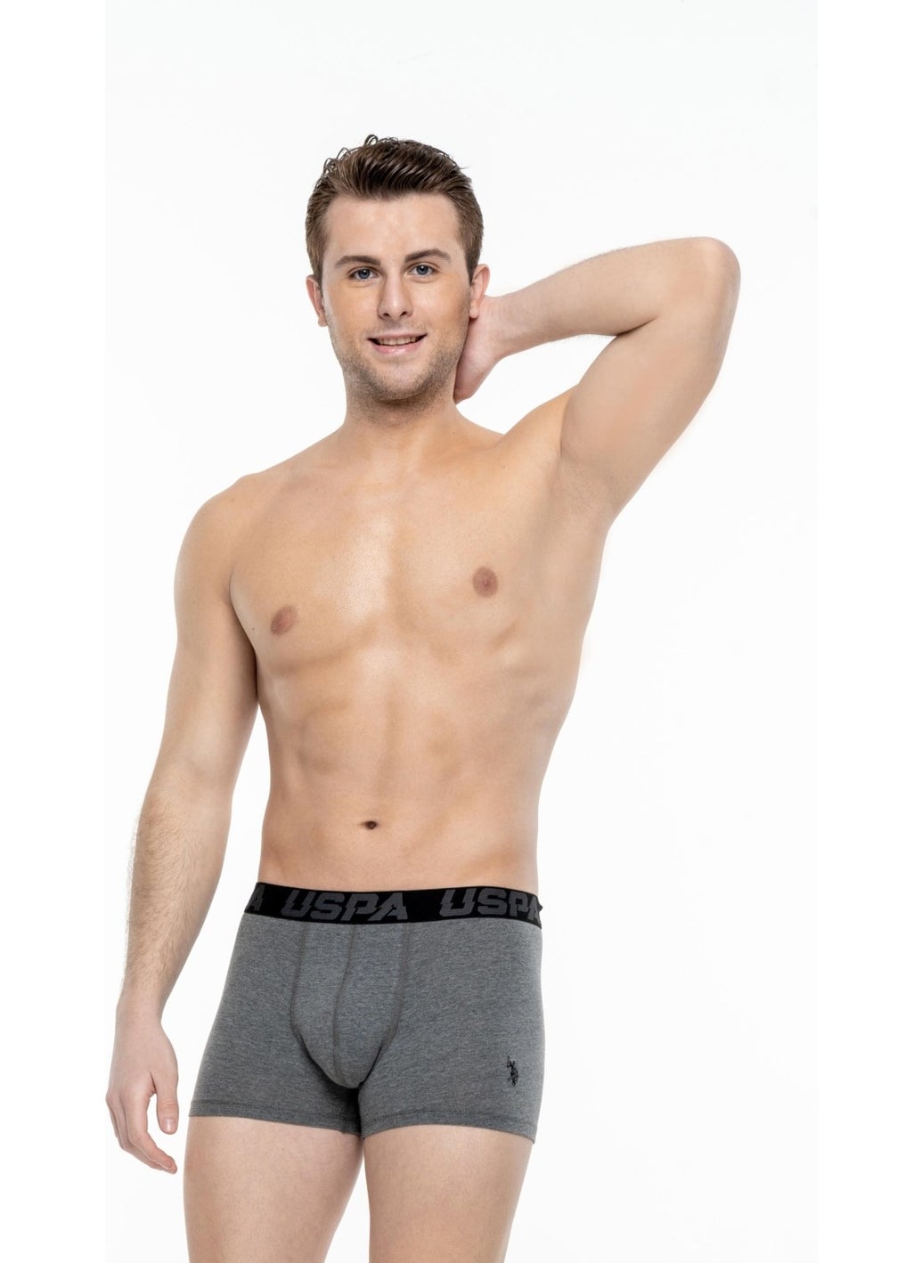 BASE. Polo Assn. - Men's Black - Anthracite - Printed 3-Piece Boxer