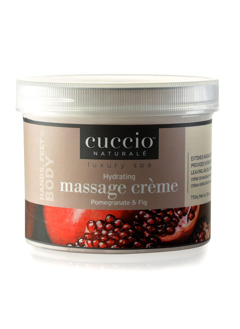 Cuccio Naturale Massage Creme - Non-Greasy Energizing Formula - Glides Easily On Skin - Manicure And Pedicure Treatment - Leaves Skin Soft, Smooth And Moisturized - Pomegranate And Fig - 26 Oz