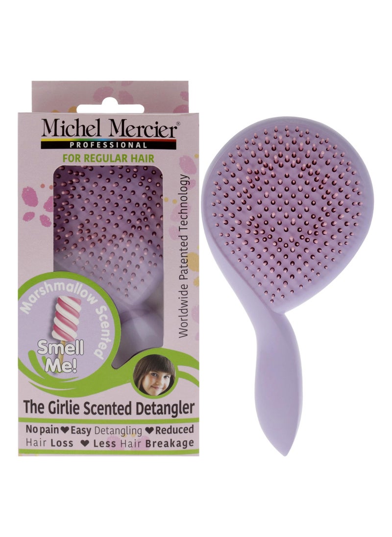 Michel Mercier The Girlie Scented Detangler Brush - Painless Kids Hair Brush for Healthy, Shiny Hair - Normal Hair - Marshmallow - Purple - 1 pc