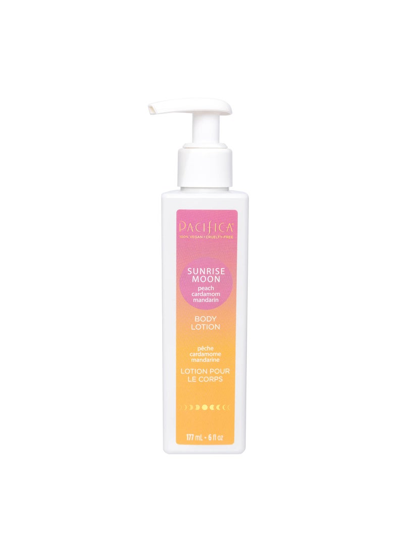 Pacifica Body Lotion - Sunrise Moon Body Moisturizer -Plant Powered Aromatherapy Peach, Cardamom & Mandarin Scented -w/Shea Butter, Avocado & Sunflower Clean Vegan & Cruelty-Free Dermatologist Tested
