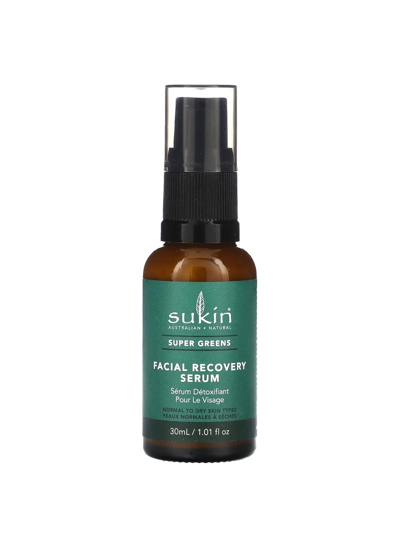 Sukin  Super Greens Facial Recovery Serum Enhances Skins Radiance 101 fl oz 30 mL