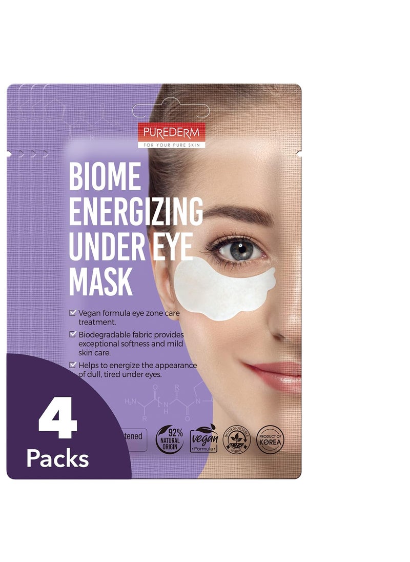 Purederm Biome Energizing Under Eye Mask 4 Pack  Rich Biome Under Eye Patches for improving skin barrier  Moisturizing