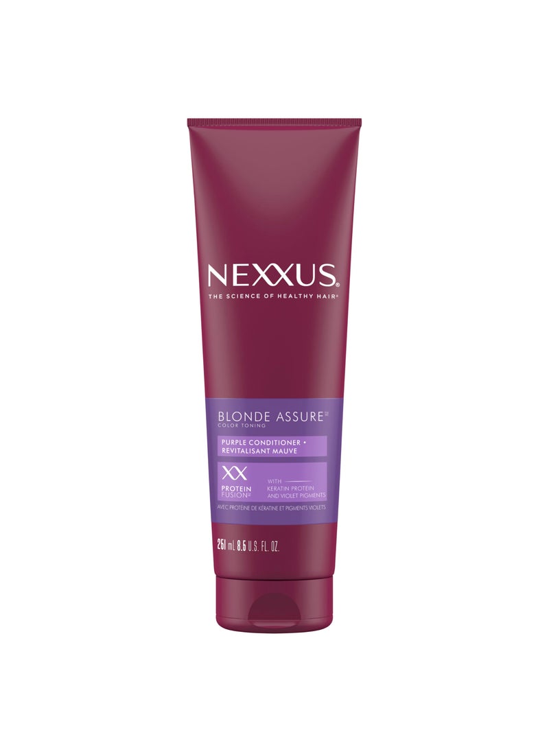 Nexxus Hair Color Blonde Assure Purple Conditioner, Keratin Conditioner, For Blonde and Bleached Hair, Color Conditioner 8.5 oz