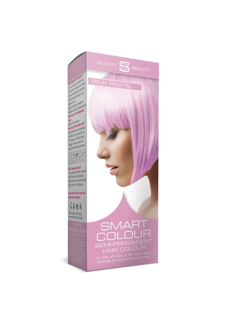 Smart Beauty Pink Hair Dye SemiPermanent Pastel Pink Hair Dye Perfect for Light Blonde with NonDrip Pre Mixed Formulation with Hair Conditioning Cream No Ammonia No Peroxide No Parabens
