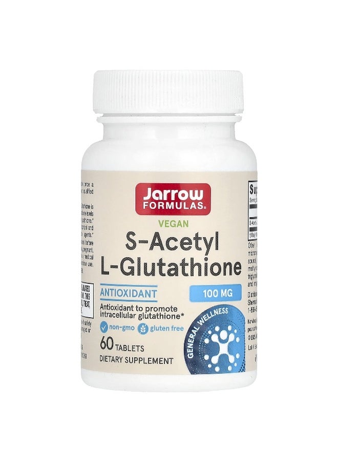 Jarrow Formulas, Vegan S-Acetyl L-Glutathione, 100 mg, 60 Tablets