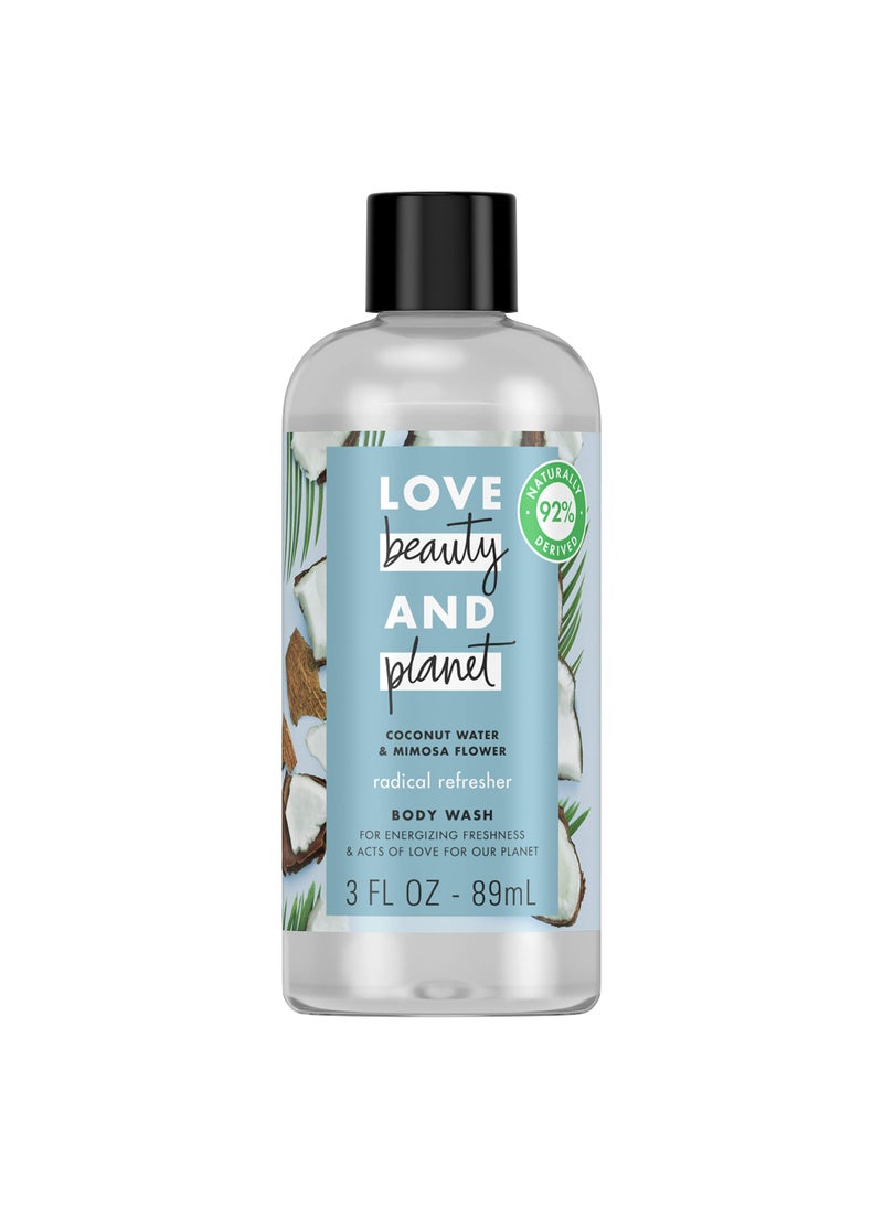 Love Beauty And Planet Vegan Body Wash Coconut Water & Mimosa Flower- Travel Size 3 oz, 12 Pieces