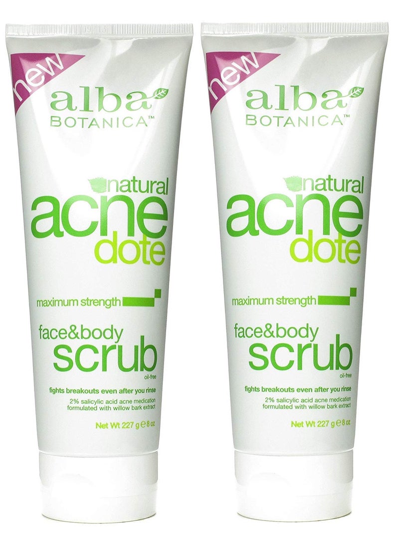 Alba Botanica Alba botanica natural acne dote face & body scrub maximum strength 8 oz (pack of 2)