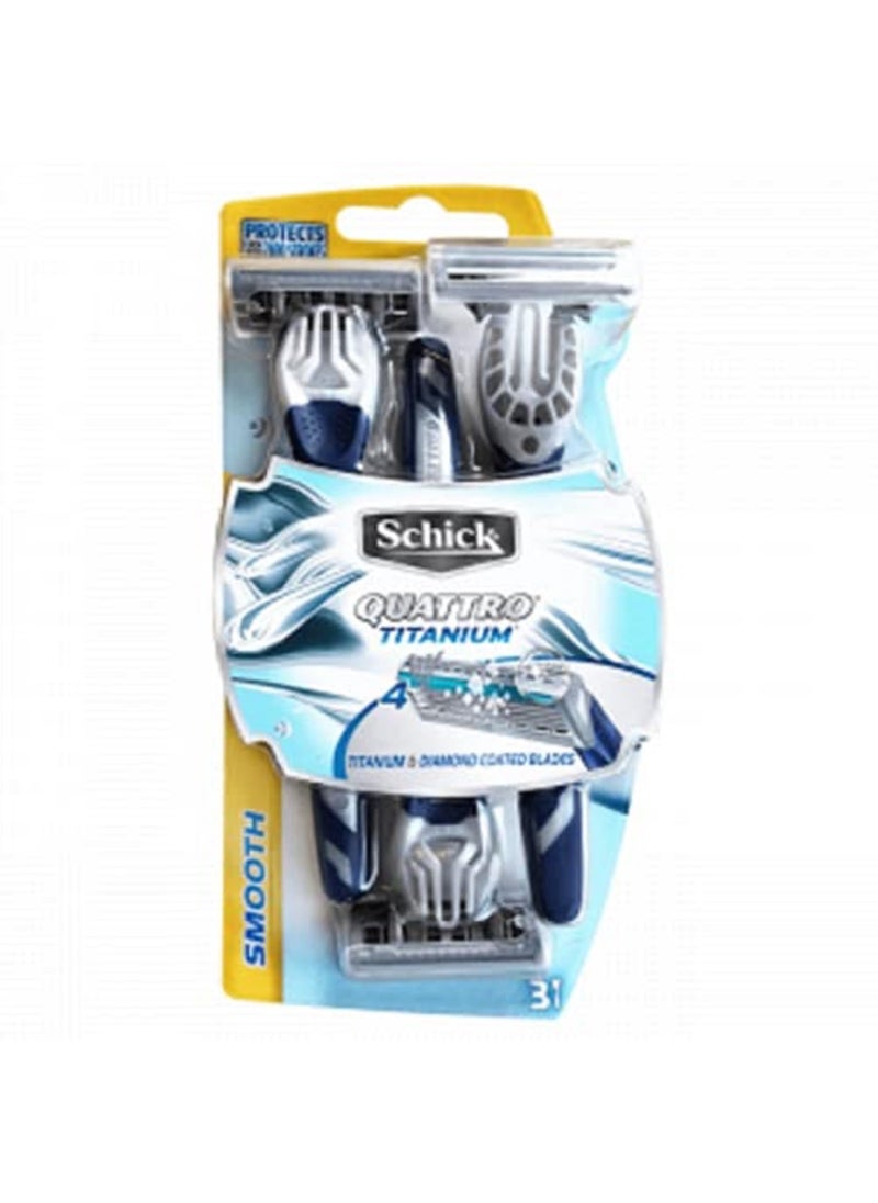 Schick Quattro4 Titanium Disposable Men's Razor 2 Pack (6-Count)