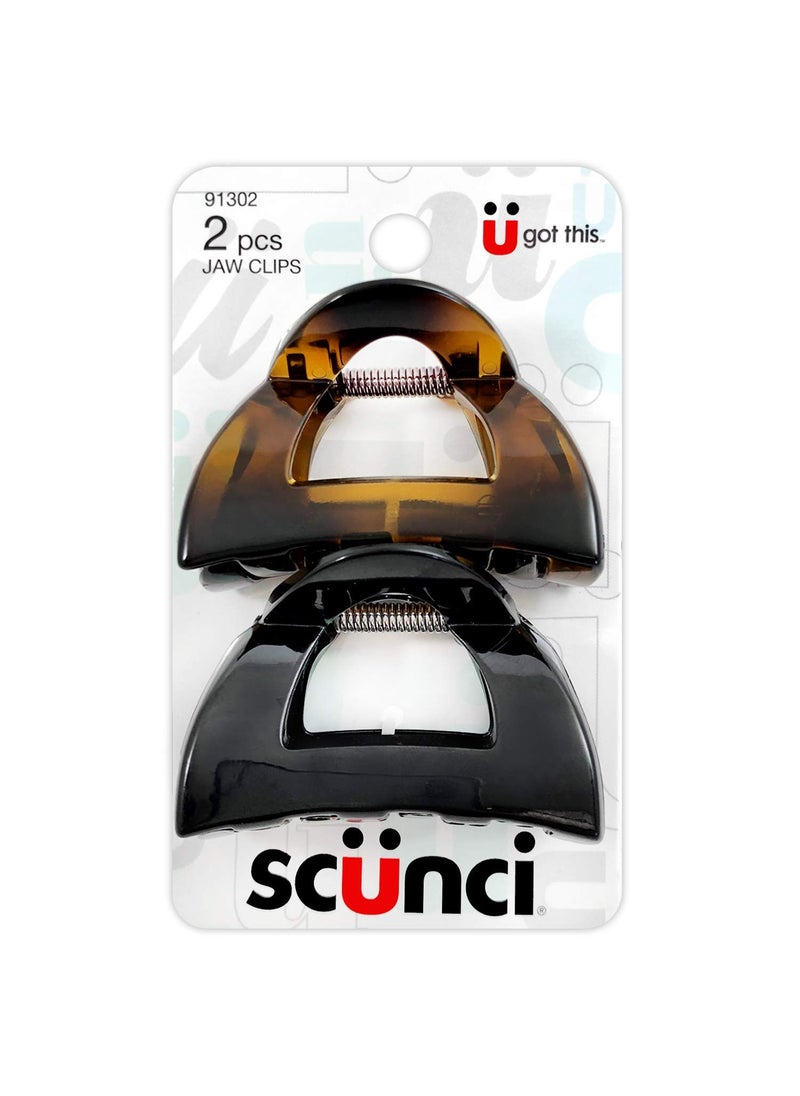 Scunci Effortless Beauty Clutch Jaw Clips  2Count per Pack  1Pack