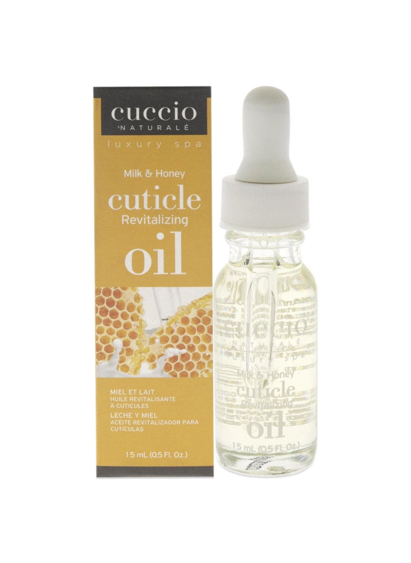 Cuccio Naturale Revitalizing Cuticle Oil - Hydrating Oil For Repaired Cuticles Overnight - Remedy For Damaged Skin And Thin Nails - Paraben/Cruelty-Free Formula - Milk And Honey - 0.5 Oz