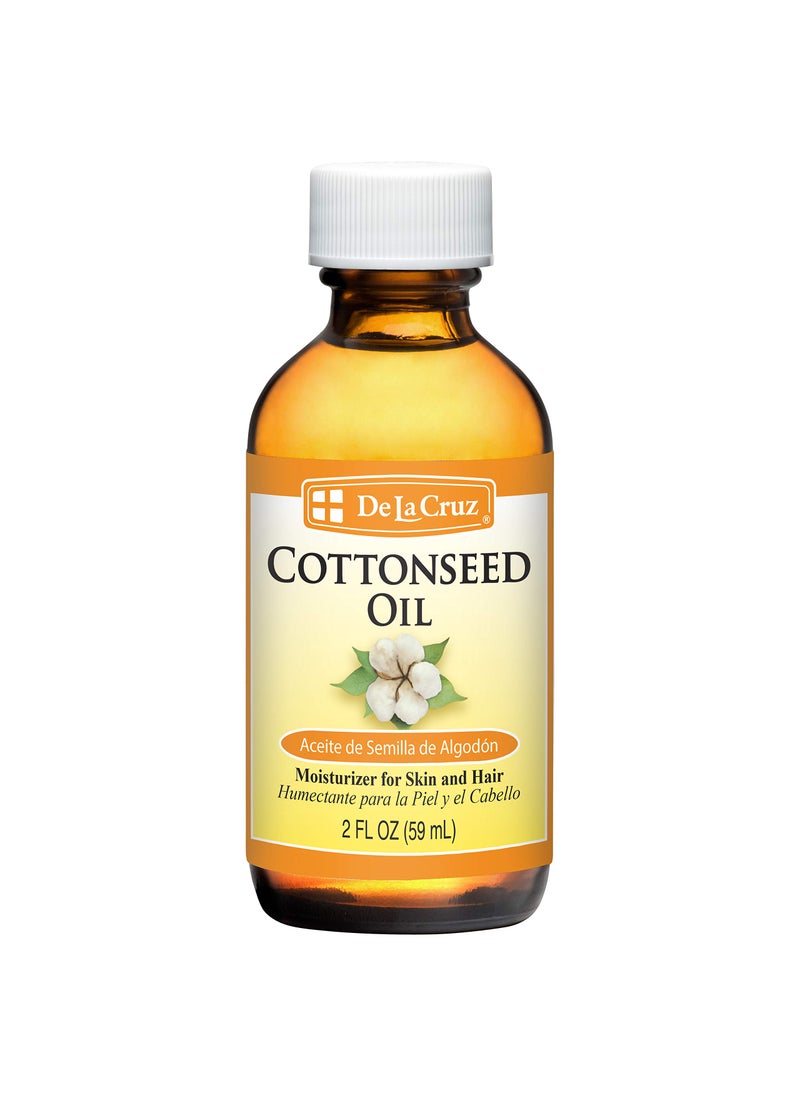 De La Cruz Cottonseed Oil  Moisturizer for Skin and Hair  Multipurpose Carrier Oil  2 Fl OZ 1 Bottle