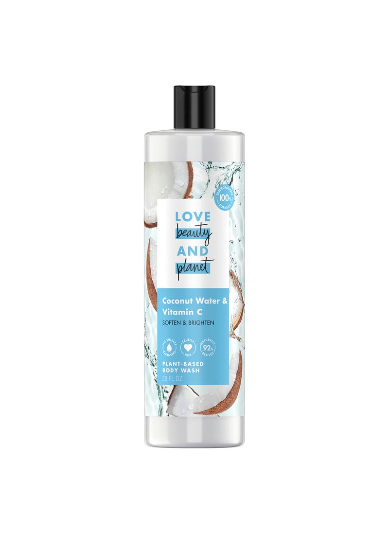 Love Beauty and Planet Plant Based Body Wash For Women and Men Shower Body Wash Skin Cleaning Wash (Coconut Water & Vitamin C)