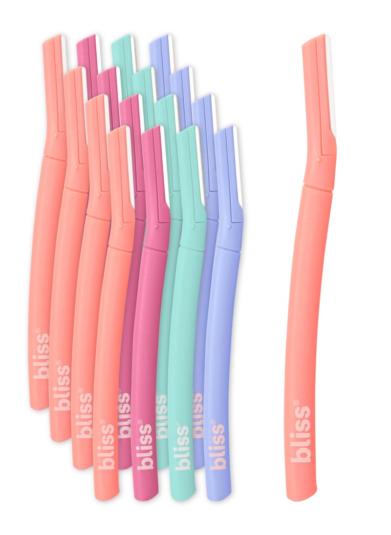 Bliss Dermaplane Razor - 16 Pack Dermaplaning Tool for Face Professional Razors for Women - Eyebrow Razor Shaping, Fine Hair Removal Shaving and Skin Exfoliating Facial Razor Blade Scraper