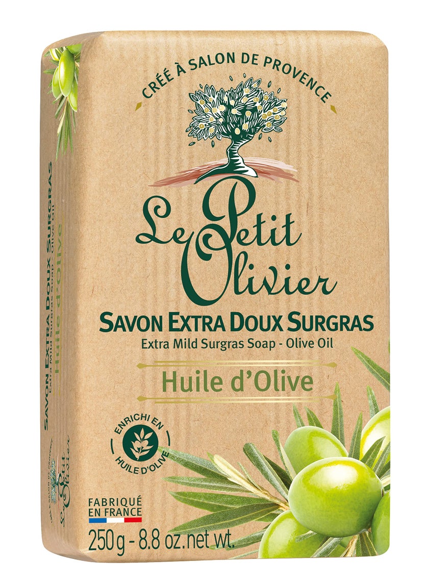 Le Petit Olivier Extra Mild Surgras Soap - Olive Oil - Gently Cleanses Skin - Delicately Perfumed - Vegetable Origin Based - 8.8 Oz