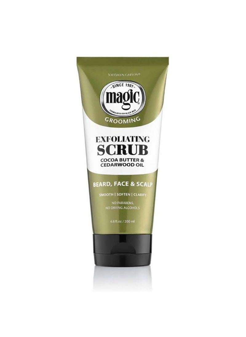 SoftSheen-Carson Magic Men's Grooming Facial Exfoliating Scrub, Softens, Smooths and Clarify, With Cocoa Butter and Cedarwood Oil for Beard, Skin and Scalp, 6.7 fluid ounces