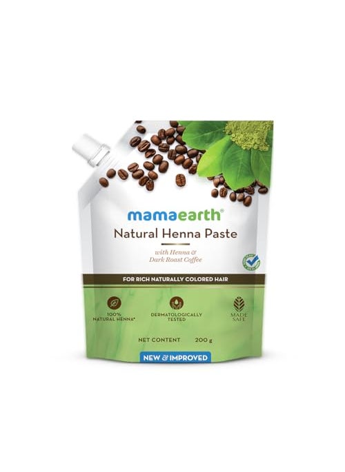 Mamaearth Heena Paste with Dark Roast Coffee | Ready-to-Use for Naturally Colored Hair | Helps Reduce Premature Graying & Gives Long Lasting Natural Color | 7.05 Oz/200g