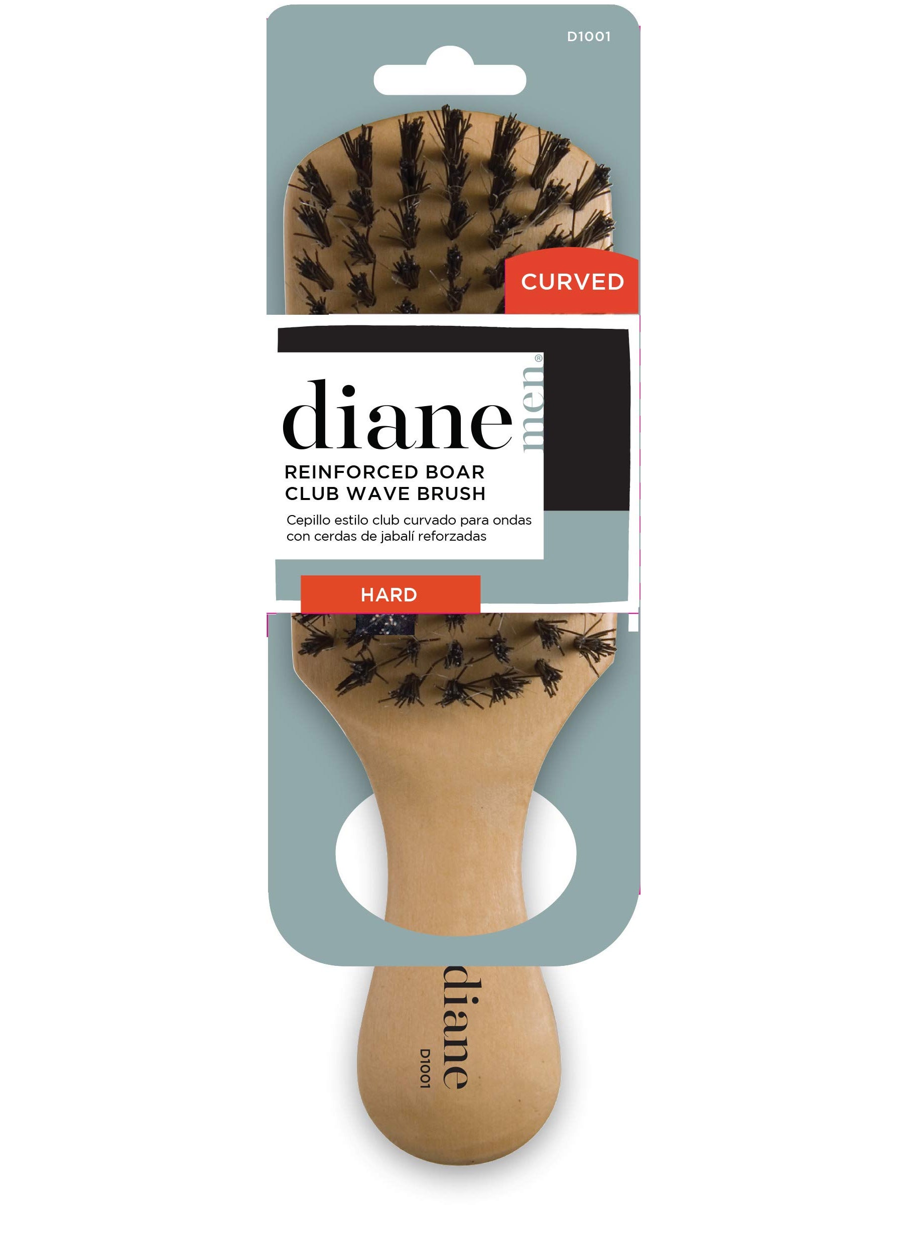 Diane Curved Reinforced Boar Club Extra Firm Bristles D1001