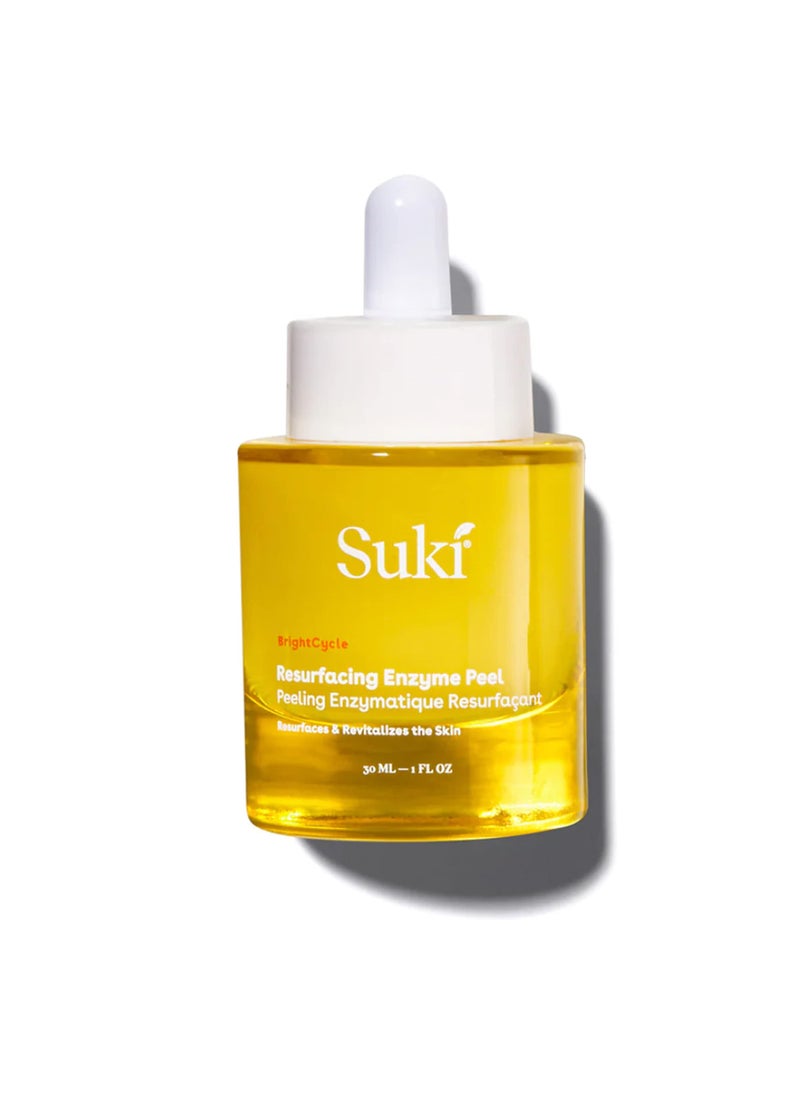 Suki Skincare Resurfacing Enzyme Peel - With Glycolic Acid, Papain, Apple, & Pumpkin - Chemical Exfoliant that Reduces Dry Skin Buildup While Promoting Radiant, Smooth, Soft Skin - 30 ml