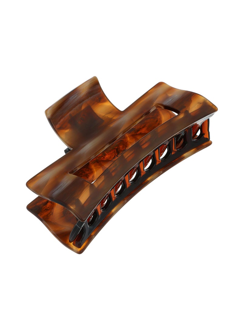 France Luxe Large Cutout Rectangle Jaw - Caramel Horn