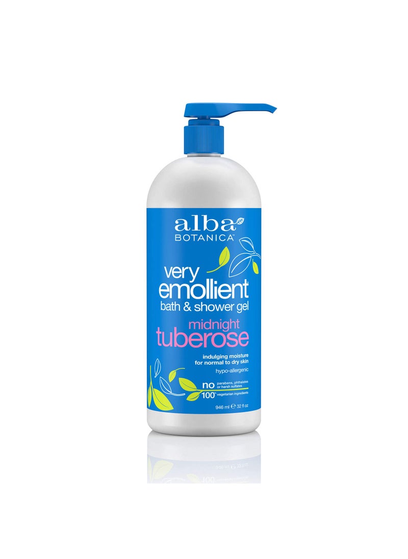 Alba Botanica Very Emollient Midnight Tuberose Bath & Shower Gel 32 Oz.
