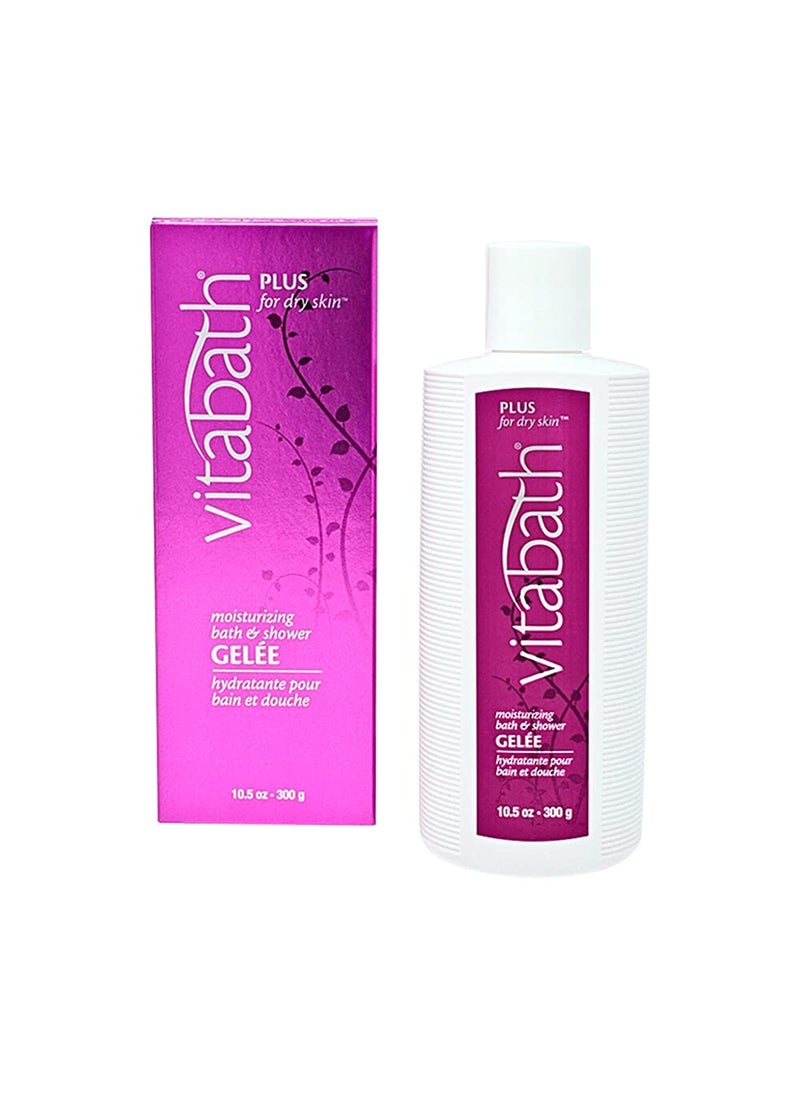 Vitabath Plus For Dry Skin Moisturizing Bath & Shower Gel Wash Nourishing Replenishing Oils Deeply Hydrate & Soothe Dryness - Body Cleanser Skin Restore & Foaming Gelee - 10.5 oz