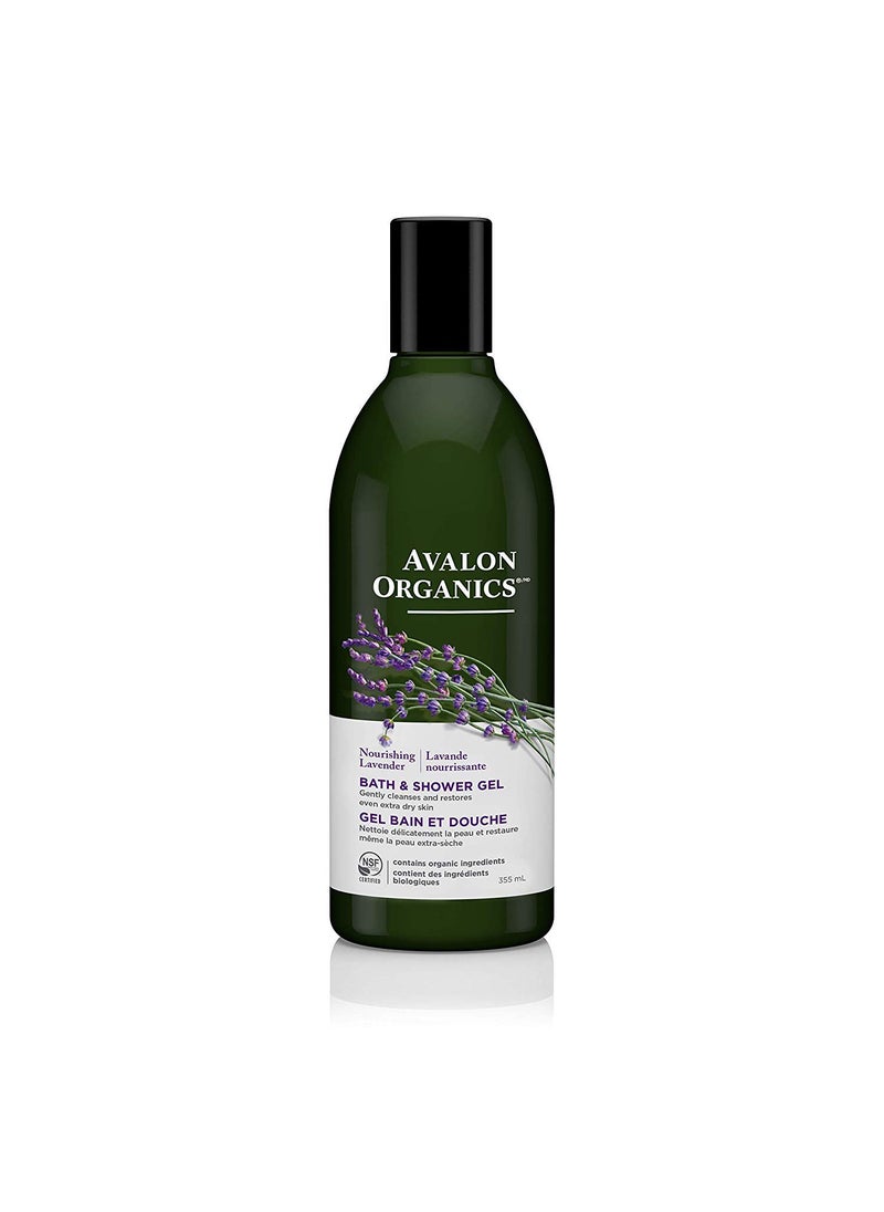 Avalon Organics Bath & Shower Gel, Nourishing Lavender, 12 Oz