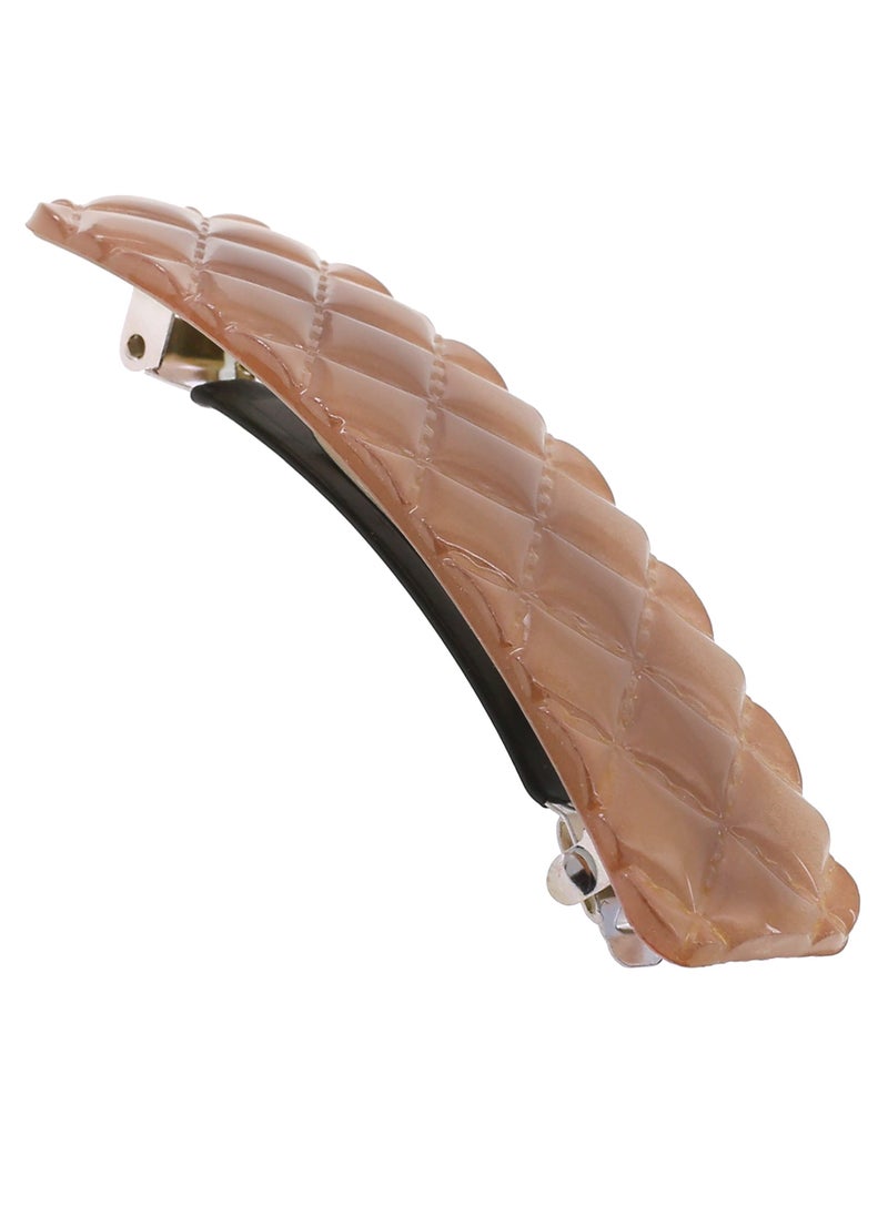 Camila Paris CP3249 French Hair Barrette Clip for Girls, Pink Shell, Rubberized Metal Closure Strong Hold Grip Hair Clips for Women, No Slip Durable Styling Girls Hair Accessories, Made in France