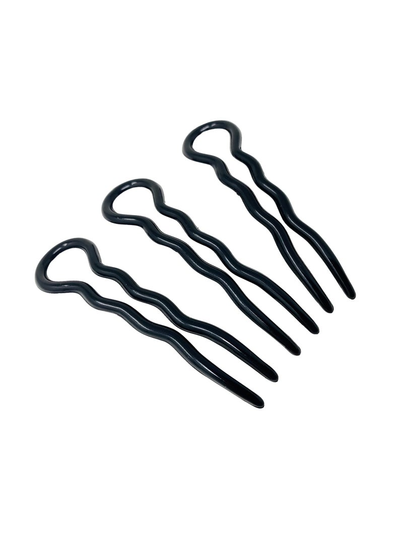 Parcelona French Sleek Black Large 3 1/2