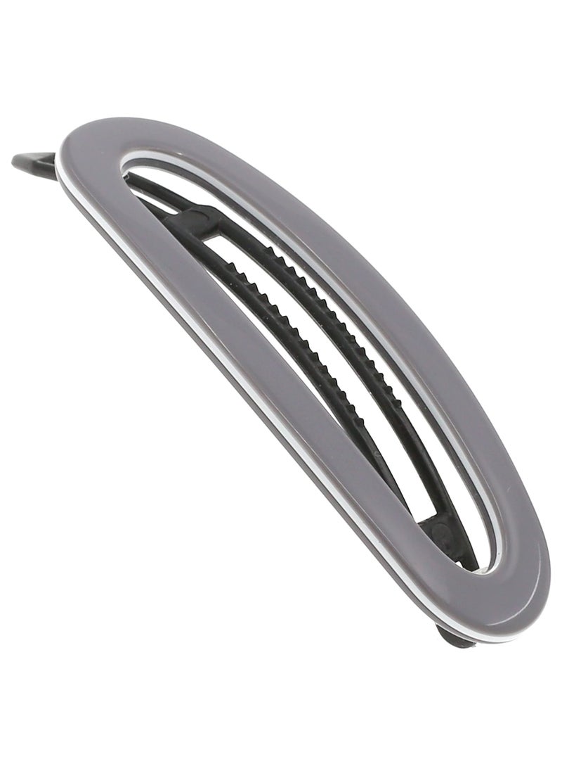 Camila Paris CP3366 French Hair Barrette Clip for Women, Handmade Gray White, Slide-in Metal-Free Closure, Strong Hold Grip Hair Clips for Girls, No Slip Durable Hair Accessories, Made in France