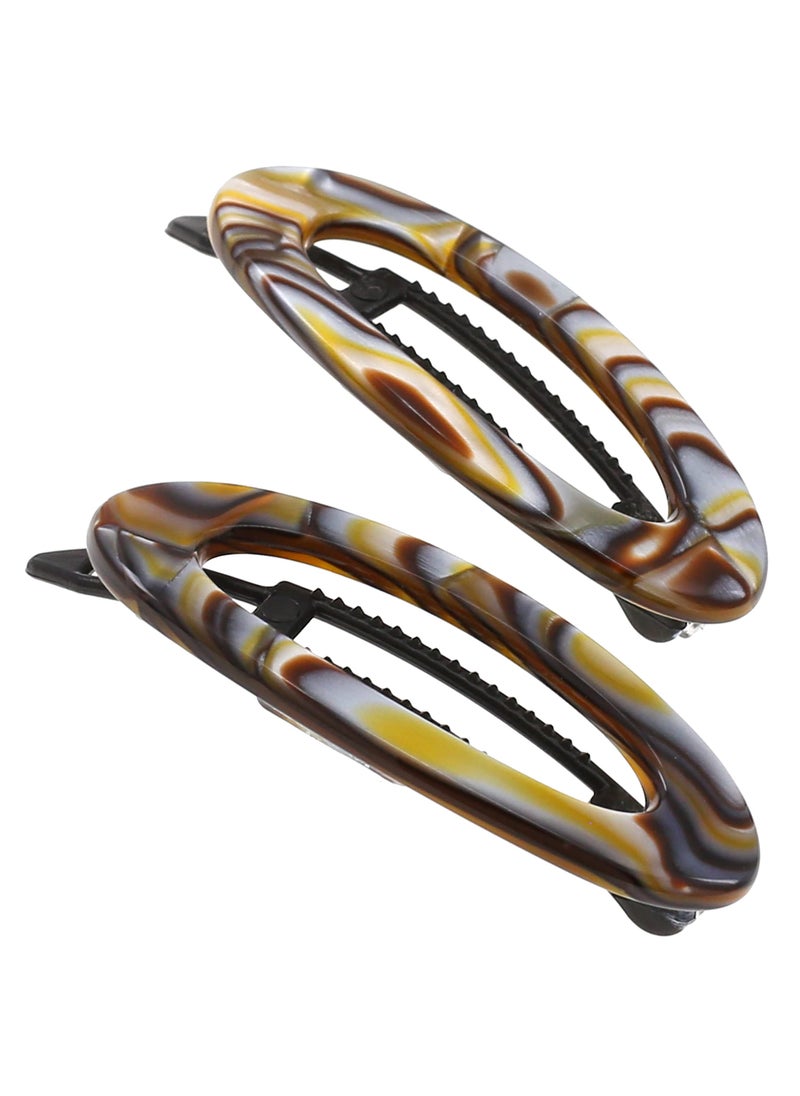 Camila Paris CP3367 French Hair Barrette Clip for Women, Handmade, Onyx, Side Slide-in Metal-Free Closure Strong Hold Grip Hair Clips for Girls, No Slip Durable Hair Accessories, Made in France