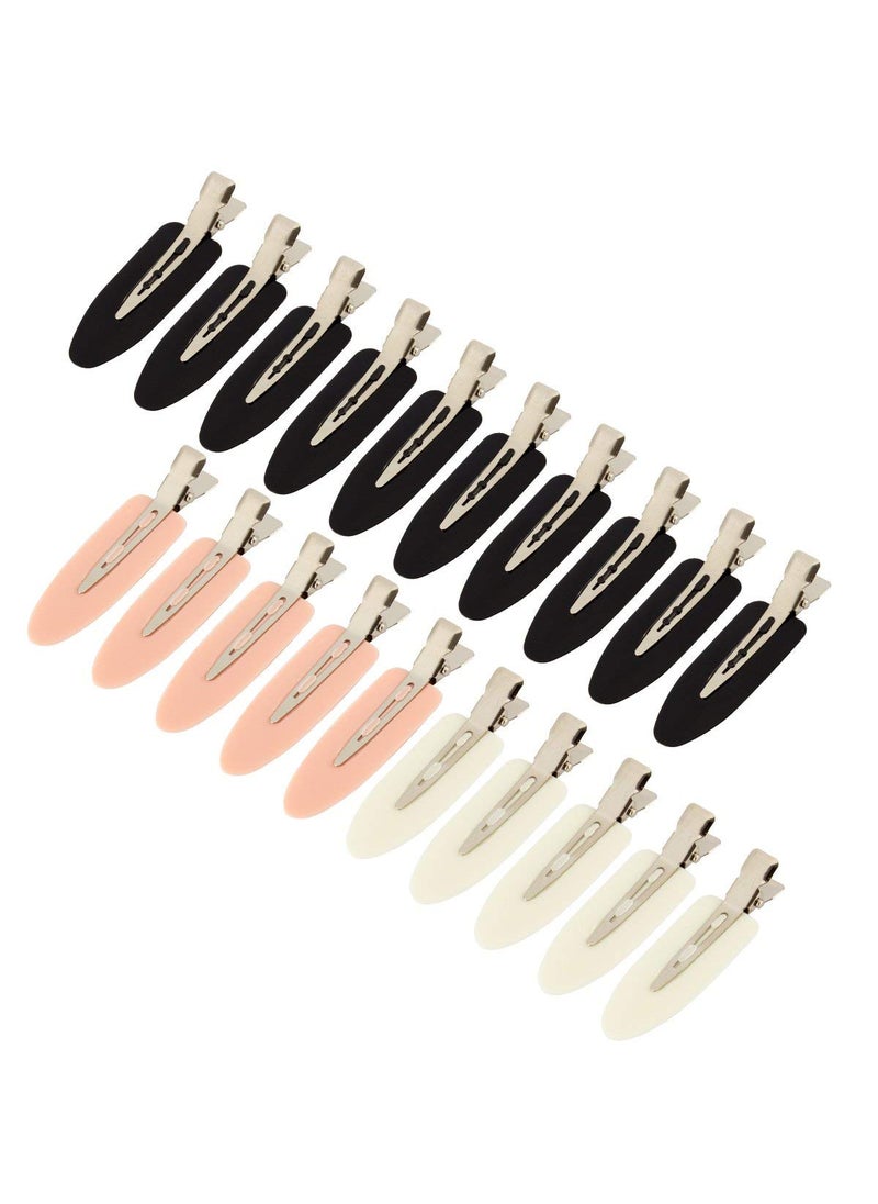 MADHOLLY 20Pcs No Bend Hair Clips - No Crease Hair Clips for Styling Sectioning, Hair Barrettes Small Gifts for Women Girl Salon Hairstyle Hairdressing Bangs Waves Makeup, Black, Pink, White