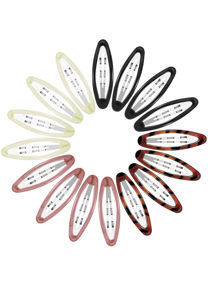 16 Pieces 2.8 Inch Big Oval Water Drop Shape Women Hair Clips Metal Stoving Varnish No Slip Hair Barrettes for Girls Women Accessories(Adorable Color)