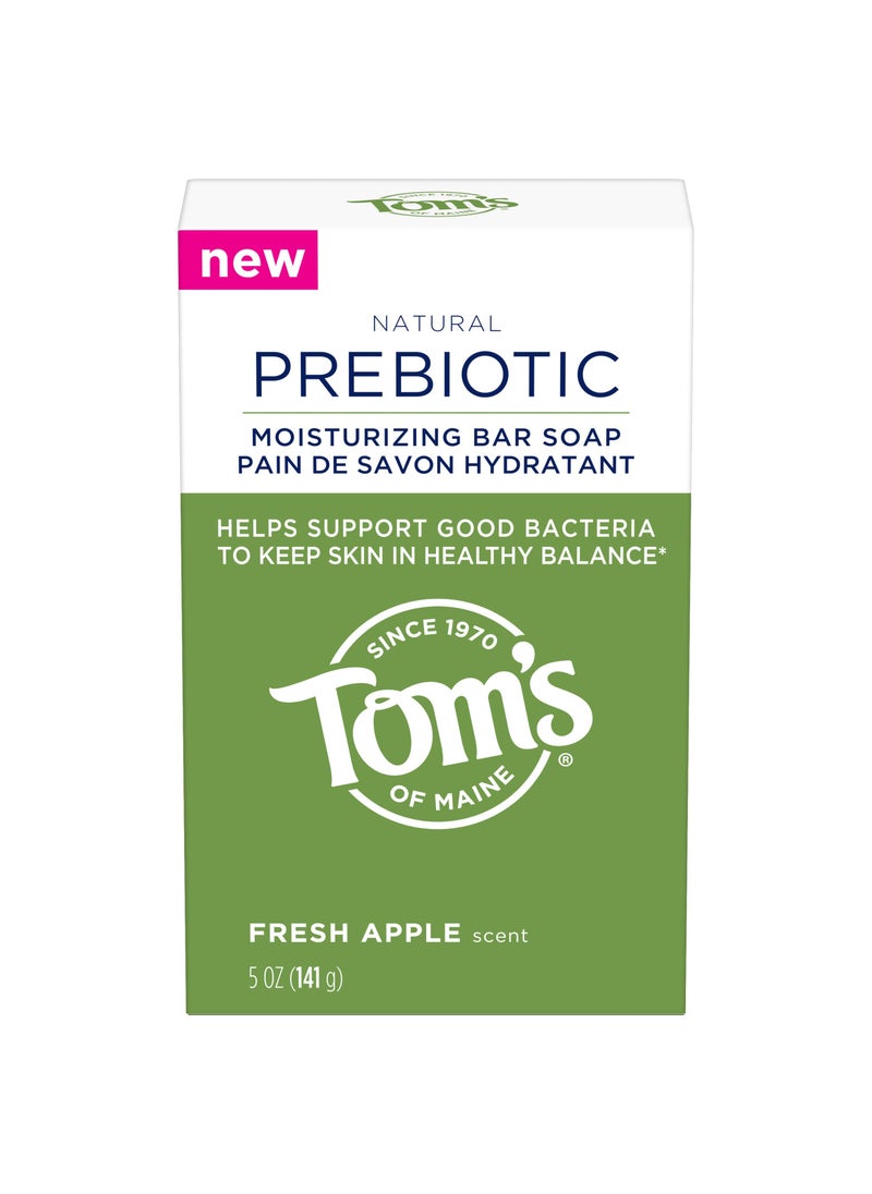 Tom's of Maine Prebiotic Moisturizing Natural Bar Soap, Fresh Apple, 5 Oz.