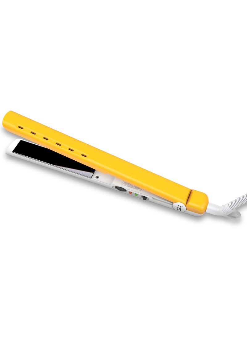 GK HAIR Global Keratin D700 Titanium Styling Flat Iron 360 Degree Swivel Cord Auto Shutoff Professional Straightener Works on Wet and Dry Hair Cutting Edge Titanium Plates 150C-232C - All Hair Types