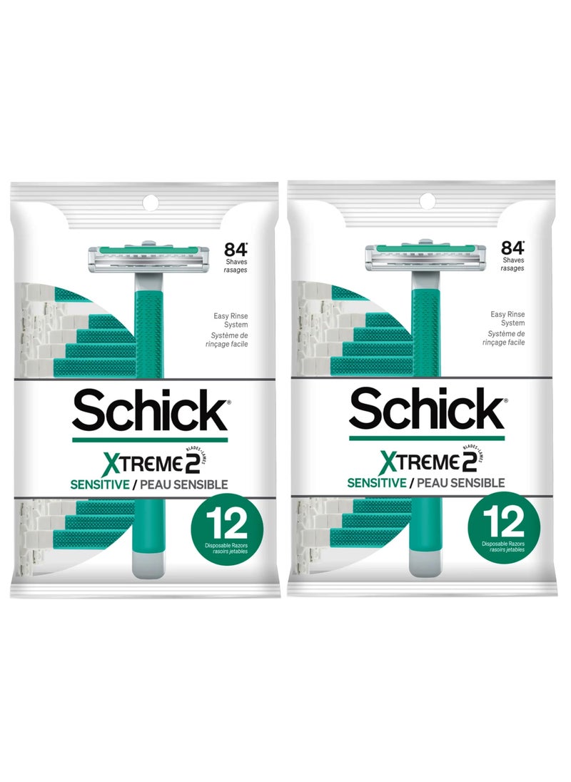 Schick ST2 for Men Sensitive Skin Disposable Razor - 12 ct - 2 pk