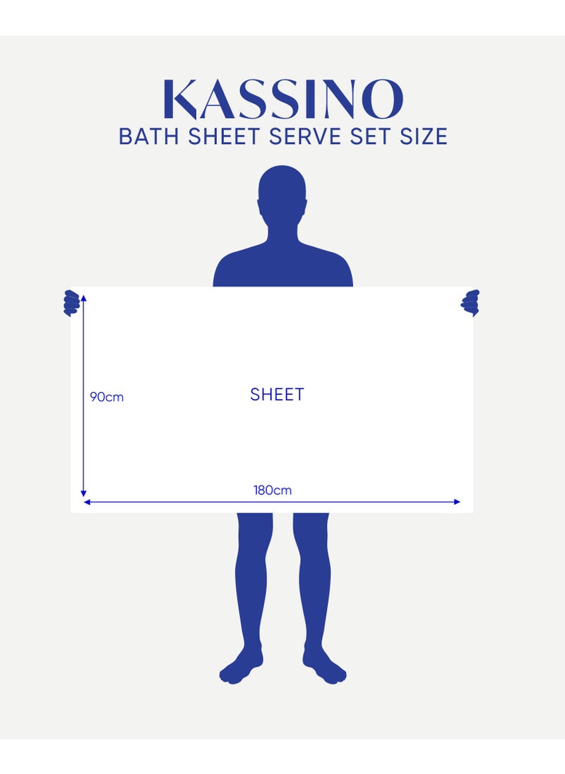 Kassino Jumbo Bath Sheet (2 Pack, 90x180 cm) - 540 GSM Large Bath Towel,100% Combed Cotton, Soft & Quick-Dry Oversized Towels, Highly Absorbent, Double Stitched Hotel Quality Towels | White