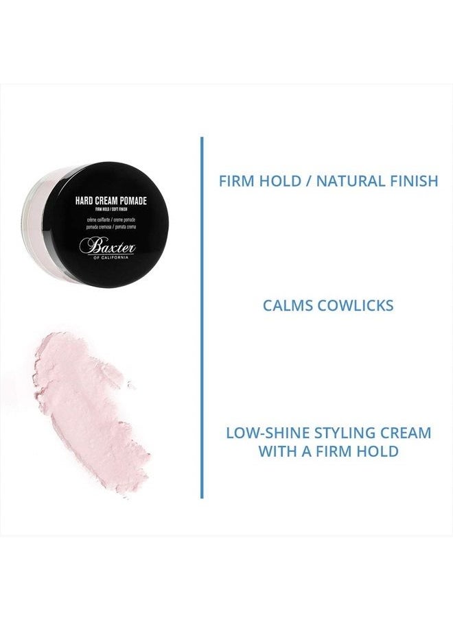 Hard Cream Pomade, Firm Hold - Soft Finish for Men and Women, Great for Thicker Hair Types, Solid Styling Cream for Textured Definition, Powered by Natural Ingredients, 2 Ounce