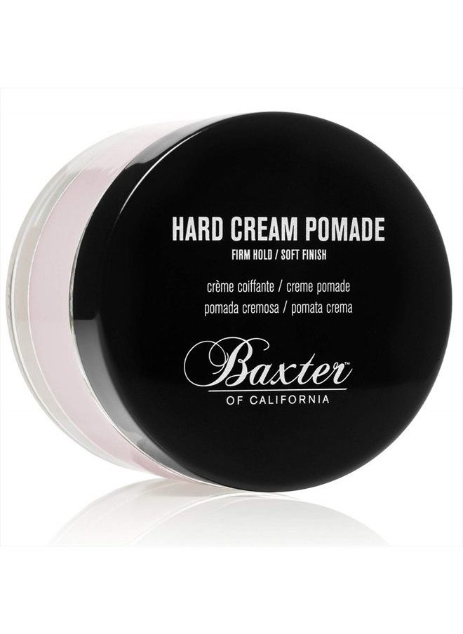Hard Cream Pomade, Firm Hold - Soft Finish for Men and Women, Great for Thicker Hair Types, Solid Styling Cream for Textured Definition, Powered by Natural Ingredients, 2 Ounce