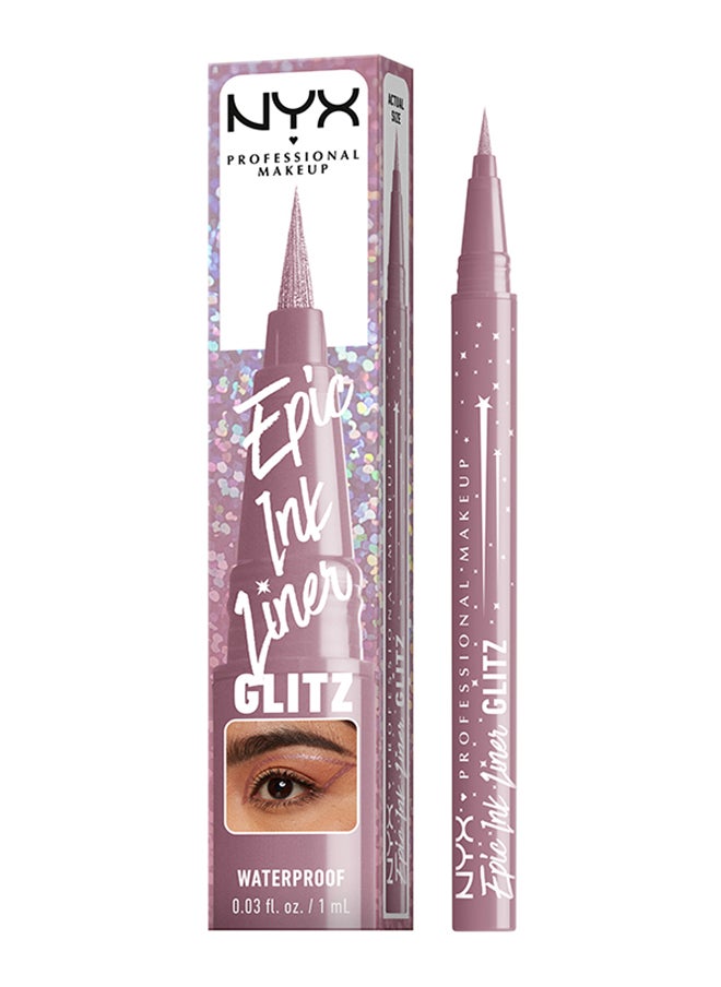 Epic Ink Glitz Metallic Liquid Eyeliner 24HR wear Waterproof Flake-proof Shimmer Stitch