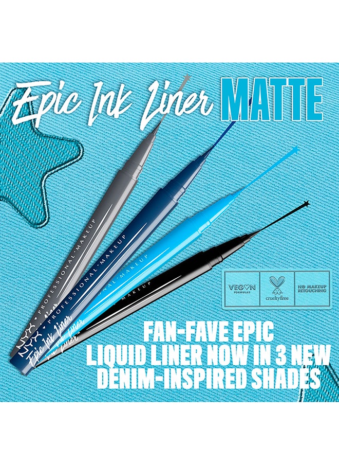 Epic Ink Liner Waterproof Liquid Eyeliner - Mid Night Rise Vegan Formula Intense Pigment