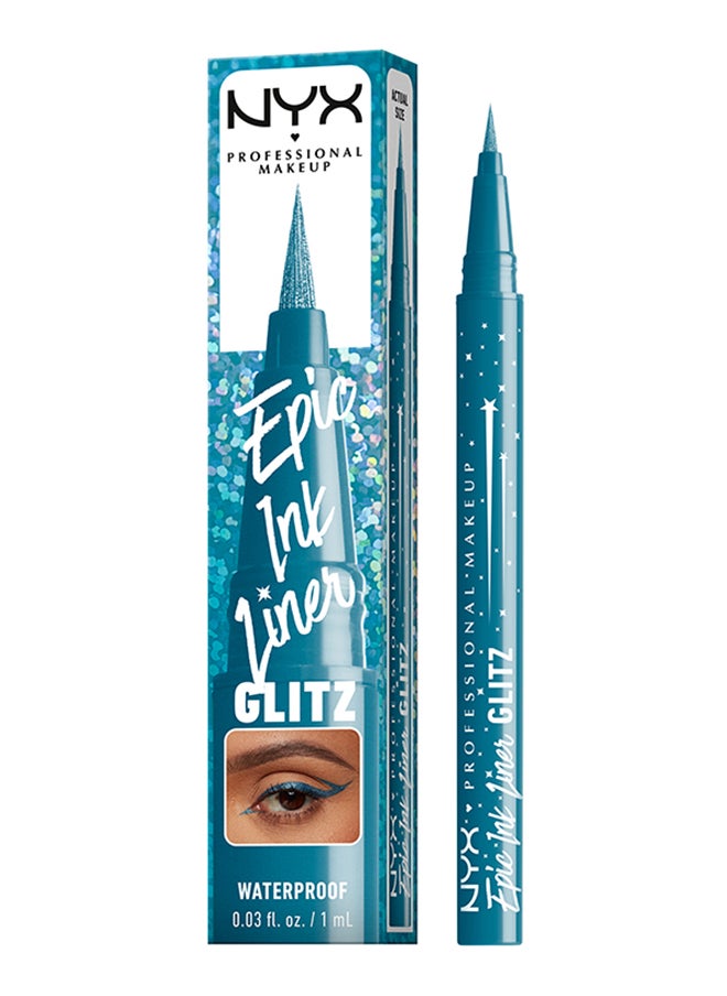 Epic Ink Glitz Metallic Liquid Eyeliner 24HR wear Waterproof Flake-proof Tapered Twinkle