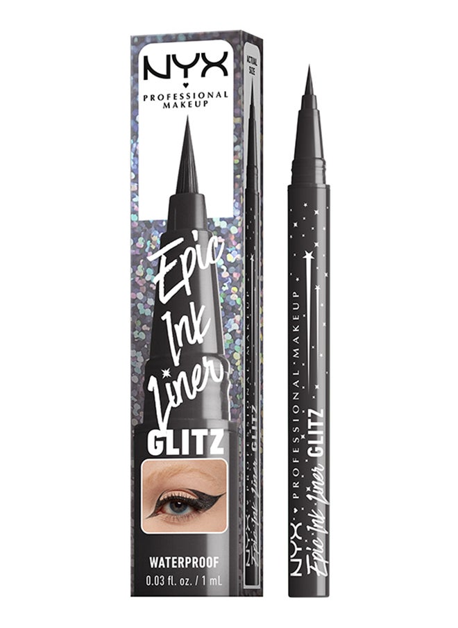 Epic Ink Glitz Metallic Liquid Eyeliner 24HR wear Waterproof Flake-proof Graphite Glitz