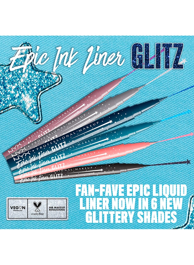 Epic Ink Glitz Metallic Liquid Eyeliner 24HR wear Waterproof Flake-proof Denim Dazzle