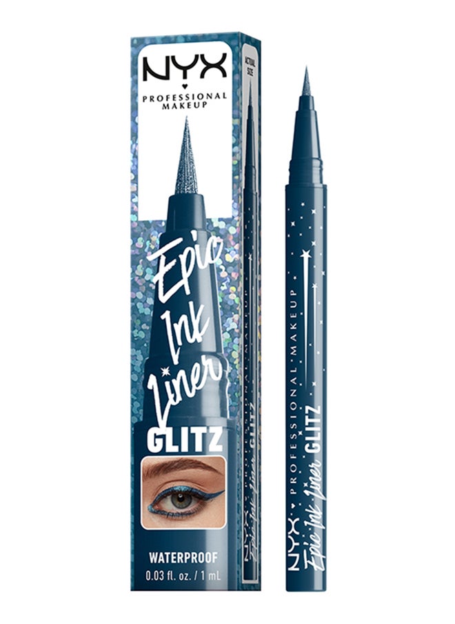 Epic Ink Glitz Metallic Liquid Eyeliner 24HR wear Waterproof Flake-proof Denim Dazzle